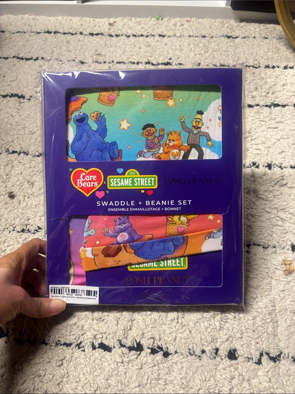 Posh Peanut Care Bears x Sesame Street Swaddle & Beanie Set